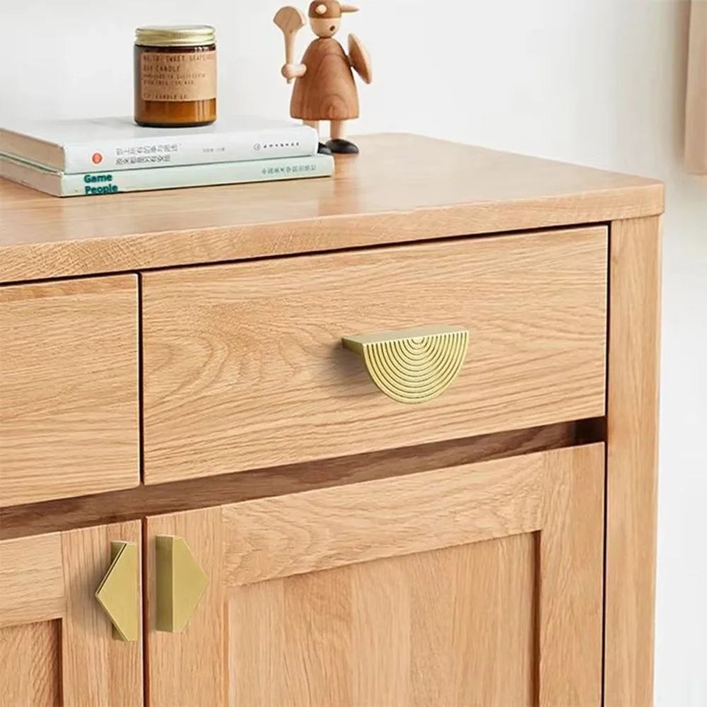 TNH3311 Semicircle Size S Copper-Colored Drawer Pull Handle Wardrobe Cabinet Aluminum Alloy Handle - 2