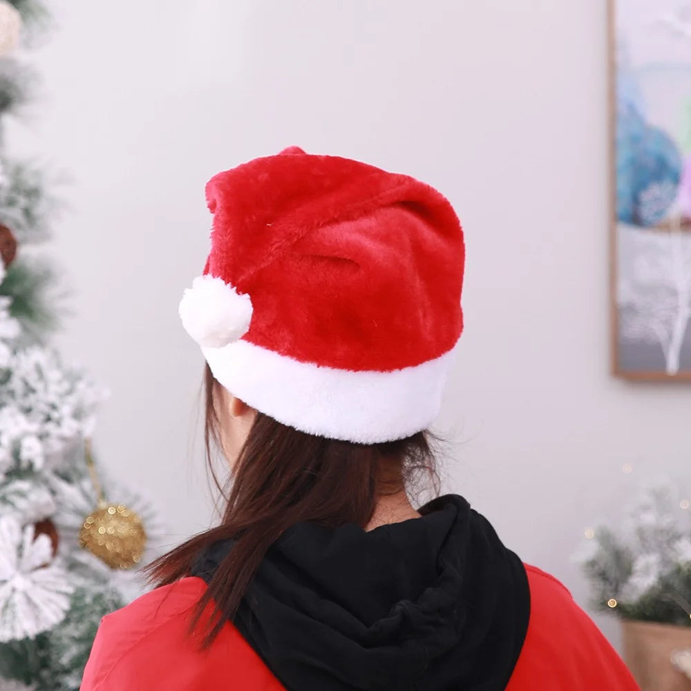 2Pcs / Set Soft Plush Christmas Hat for Adult, Santa Claus Cap Decoration Gift Christmas Party New Year Supply - 2