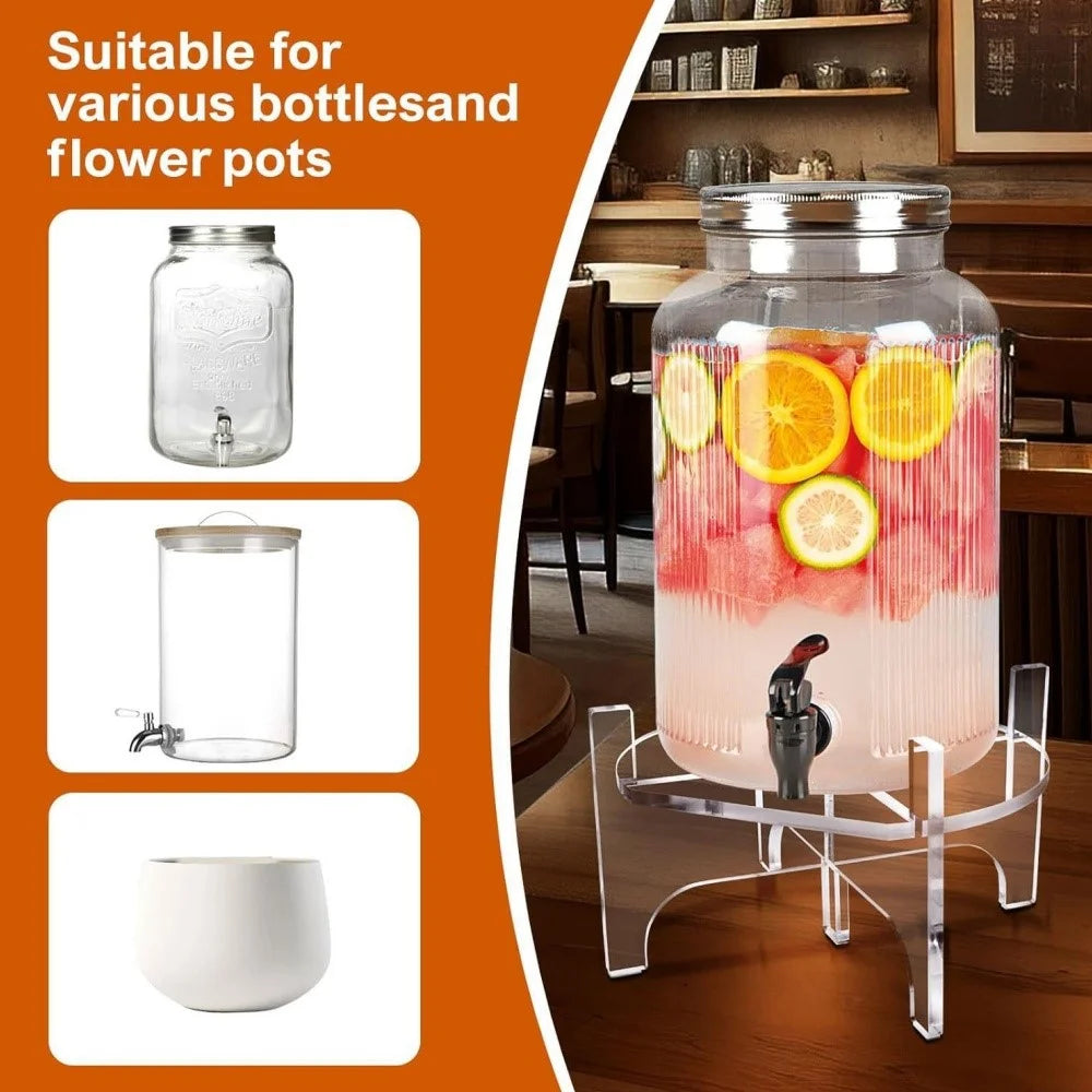 YX171-2 Acrylic Beverage Dispenser Stand Large Size Drink Holder Plant Pot Support for Party Kitchen Events - 4