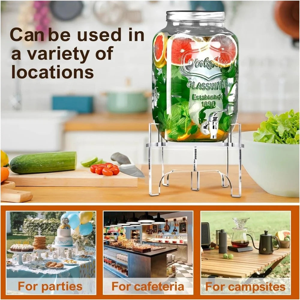 YX171-2 Acrylic Beverage Dispenser Stand Large Size Drink Holder Plant Pot Support for Party Kitchen Events - 5
