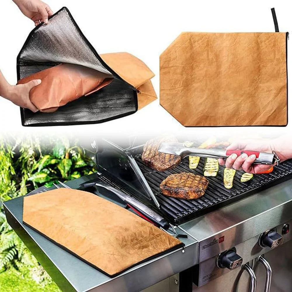 Large Capacity Kraft Paper Insulated Bag Waterproof BBQ Meat Cooler with Thick Aluminum Foil Lining (BPA Free, No FDA) - 3