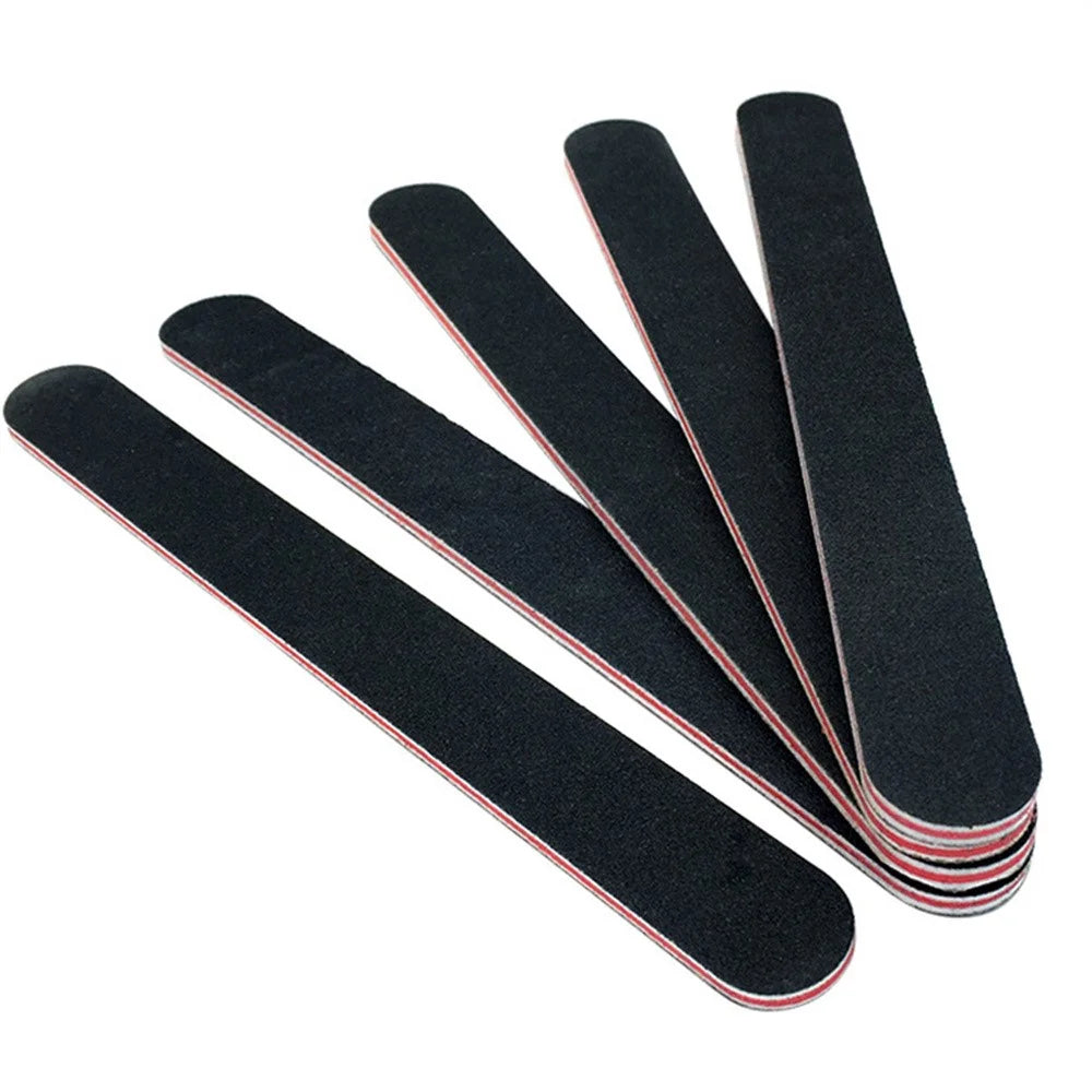 10Pcs Double Sided EVA + Red Abrasive Particles Nail File Natural Gel Nails Professional Manicure Tool - 2