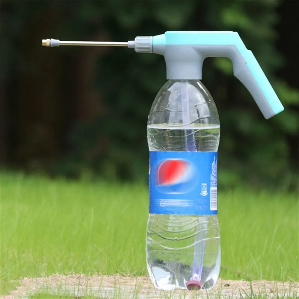 Multifunction Electric Garden Plants Sprayer High Pressure Lawn Watering Tool Nozzle Sprayer Head with 3 Meters Water Hose for Drink Bottle - Blue - 4