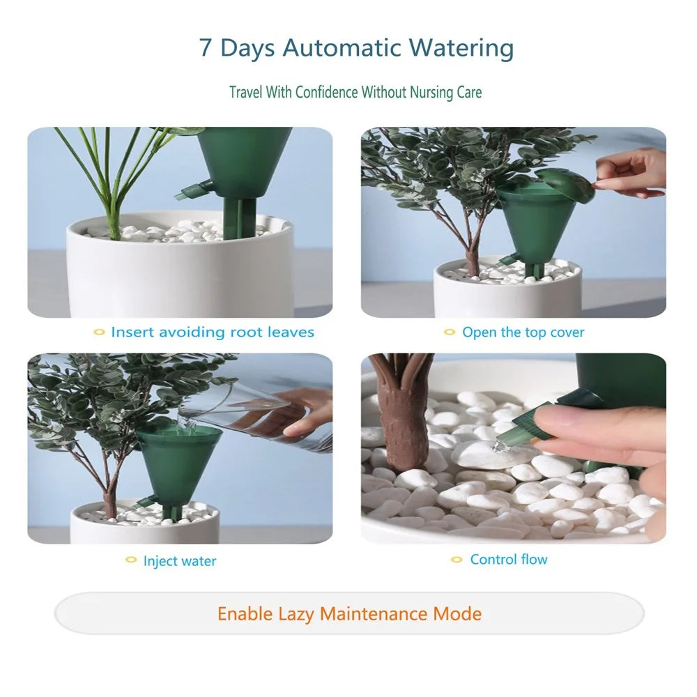 JY0034 200ML Self Watering Spikes Plant Self Watering Devices Automatic Drip Irrigation Plant Waterer with Valve Switch for Outdoor and Vacation Plant Watering - Green - 2
