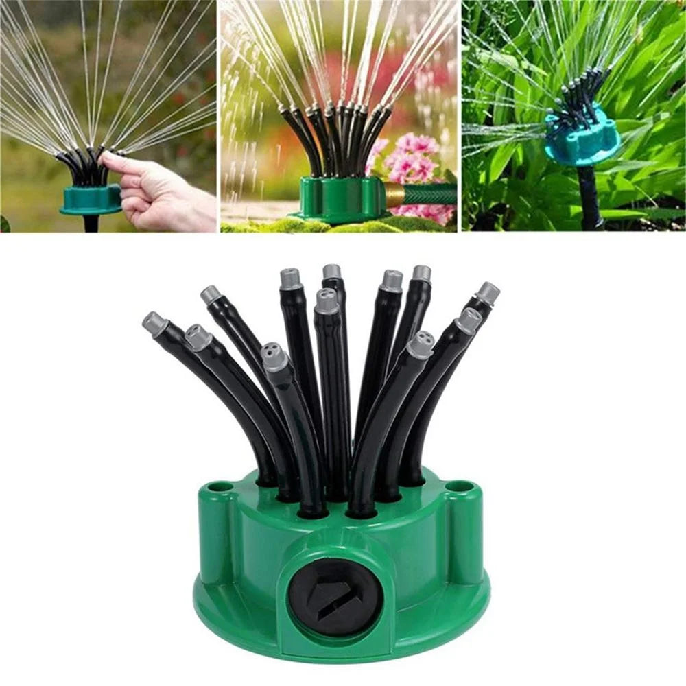 Garden Sprinkler 360-Degree Automatic Sprinkler Multiple Head Adjustable Outdoor Yard Sprinkler System Garden Garden Irrigation Tool - 2
