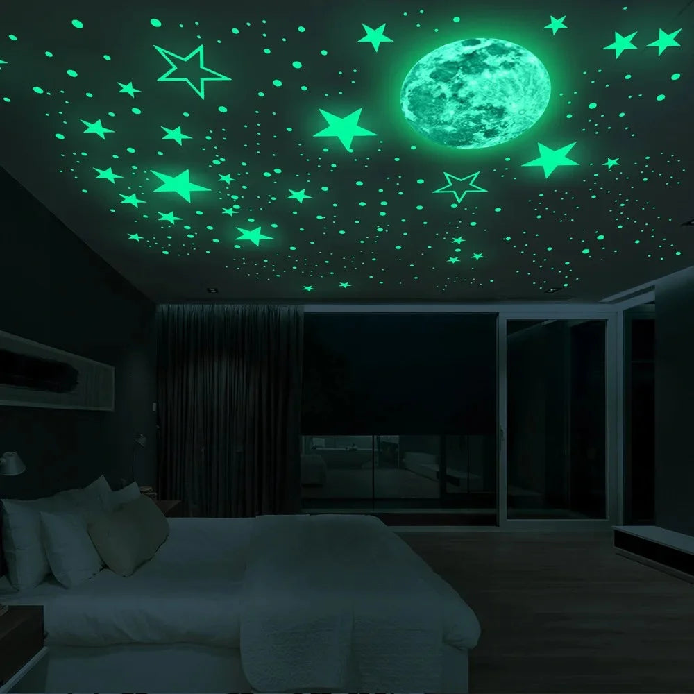 2Pcs / Set Glow in the Dark Astronaut Wall Stickers Space Theme Self Adhesive Decals for Kids Bedroom - 3
