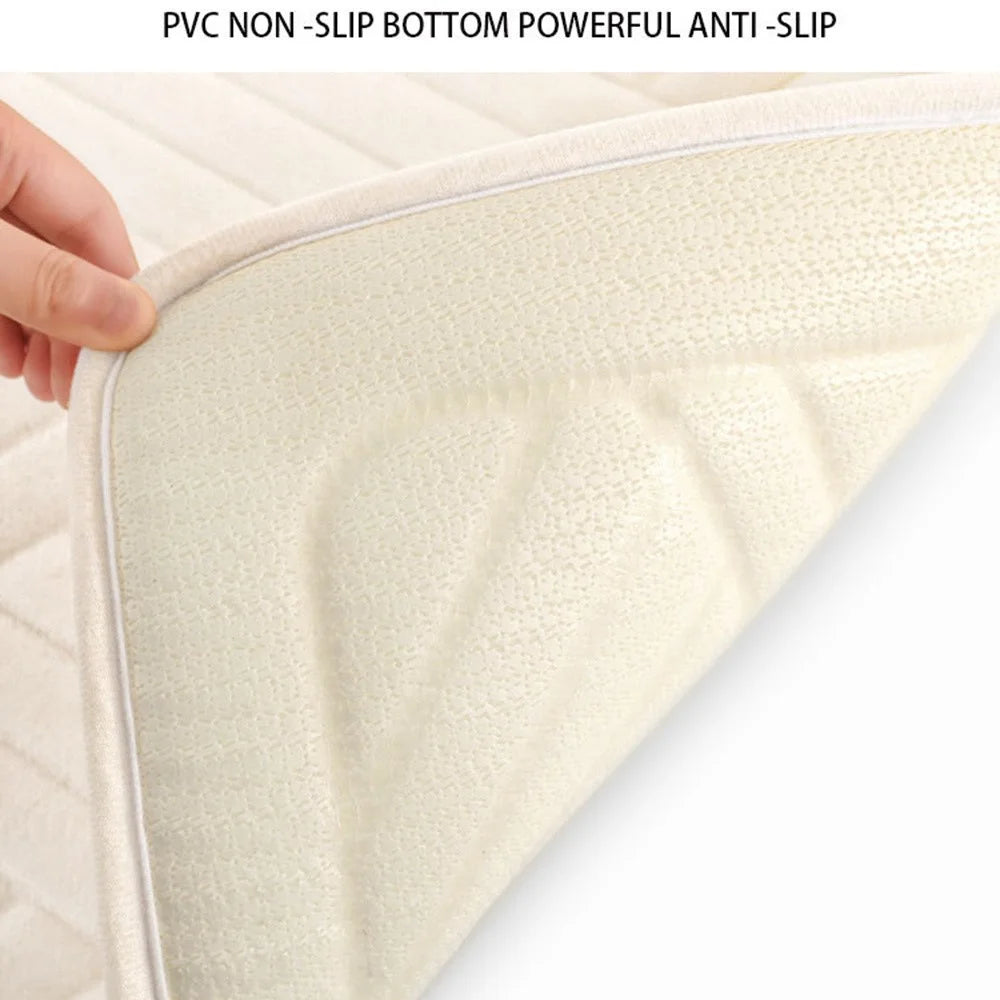 40 x 60cm Coral Fleece Doormat Embossed Memory Foam Bath Mat Non Slip Absorbent Bathroom Rug - Light Grey - 4