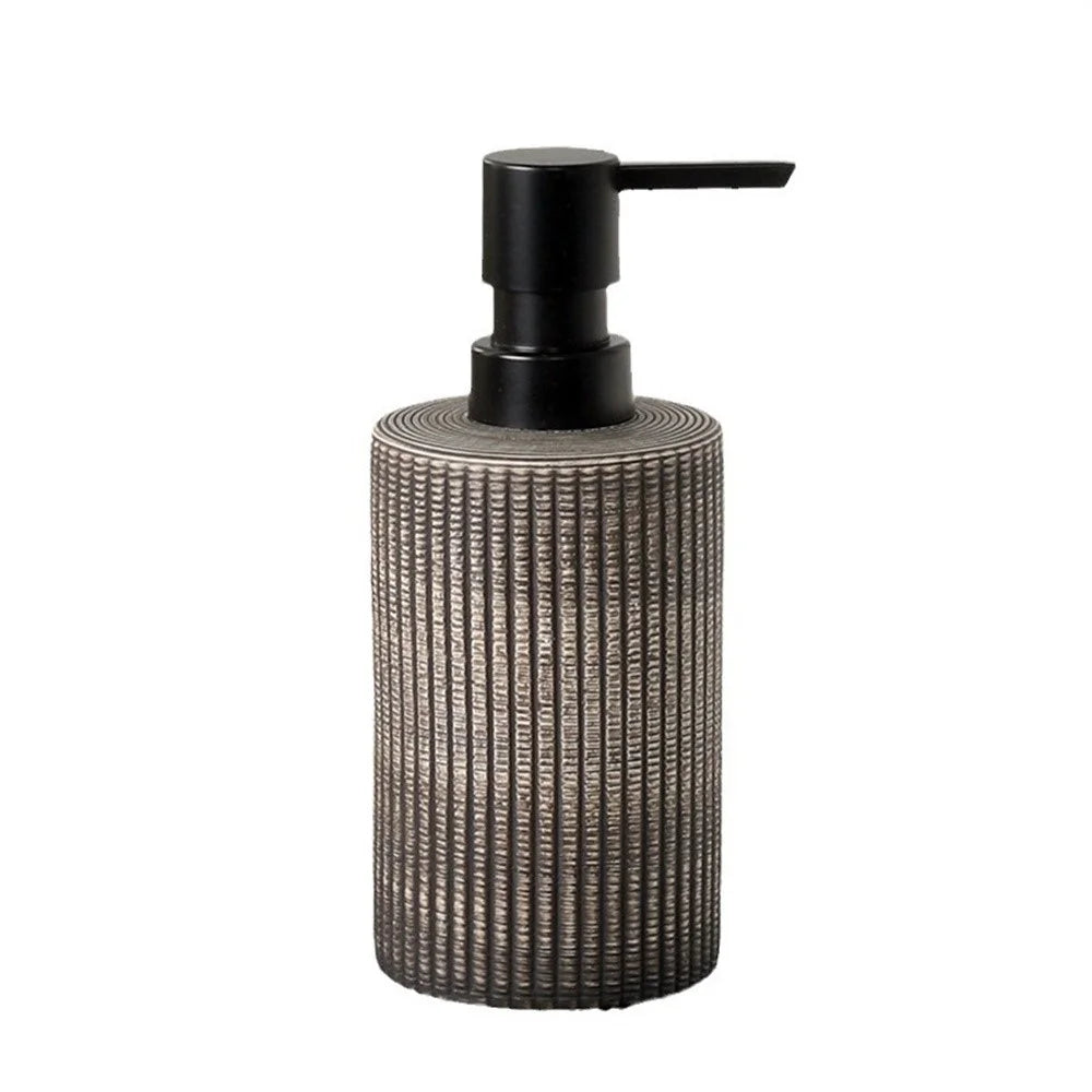 350ml Vintage Ceramic Refillable Dispenser Bottle Bathroom Liquid Soap Shampoo Pump Bottle - Dark Color - 1