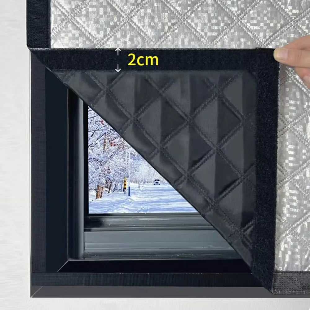 100 x 120cm Graphene Thermal Insulation Window Curtain Winter Self Adhesive Windproof Window Barrier - 4