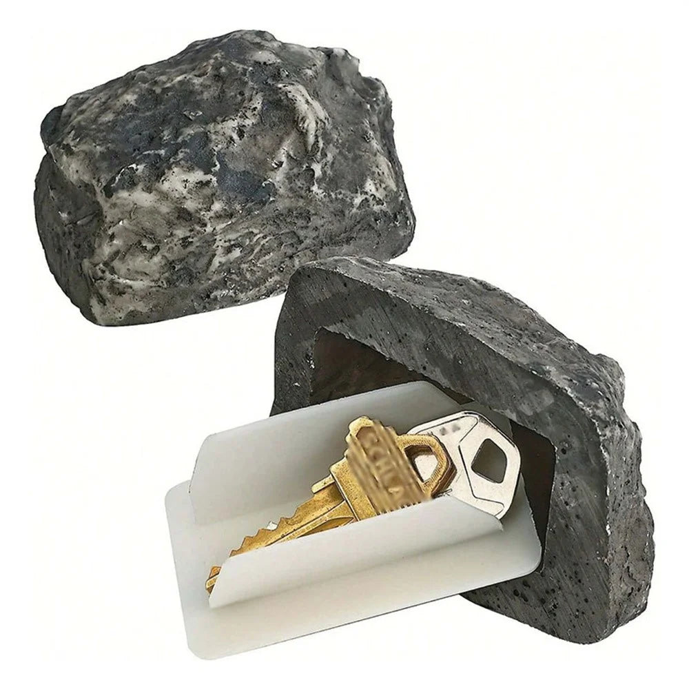 Outdoor Key Hider Home Entrance Realistic Rock Decorative Garden Stone Safe Box - 1