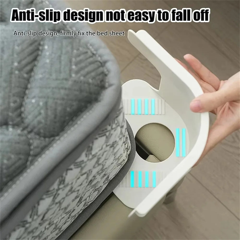 4Pcs Bed Sheet Fasteners Multi-Function Small Sheet Straps Anti-Slip Clip Holders - White - 4