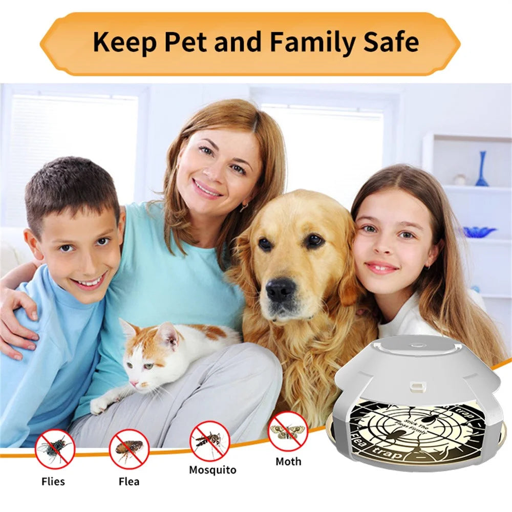 2Pcs Flea Trap Light Rechargeable LED Insect Light Sticky Catcher for Home - 3