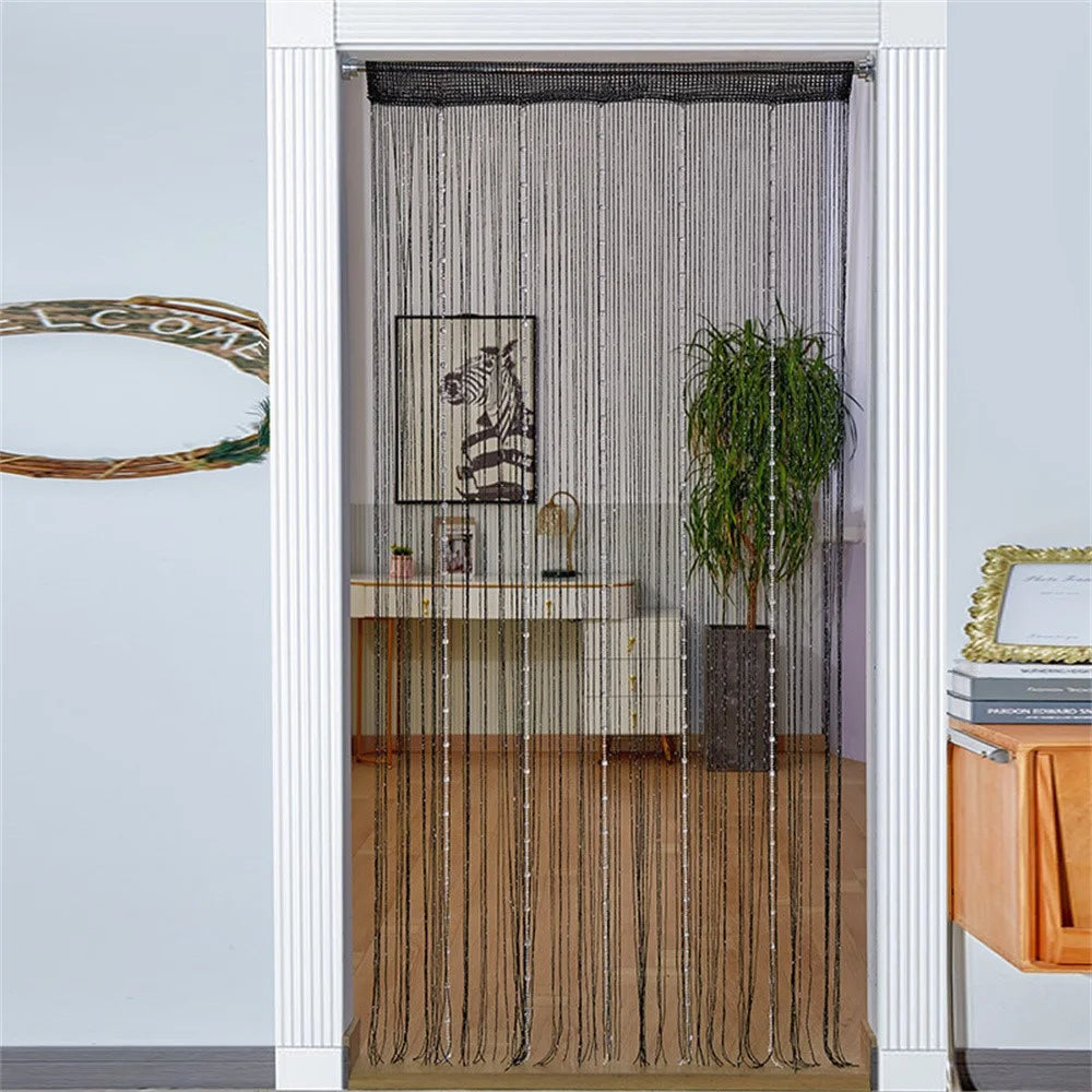 100 x 200cm Crystal Bead Curtain for Bedroom Living Room Decorative Tassel Doorway Divider - White - 5