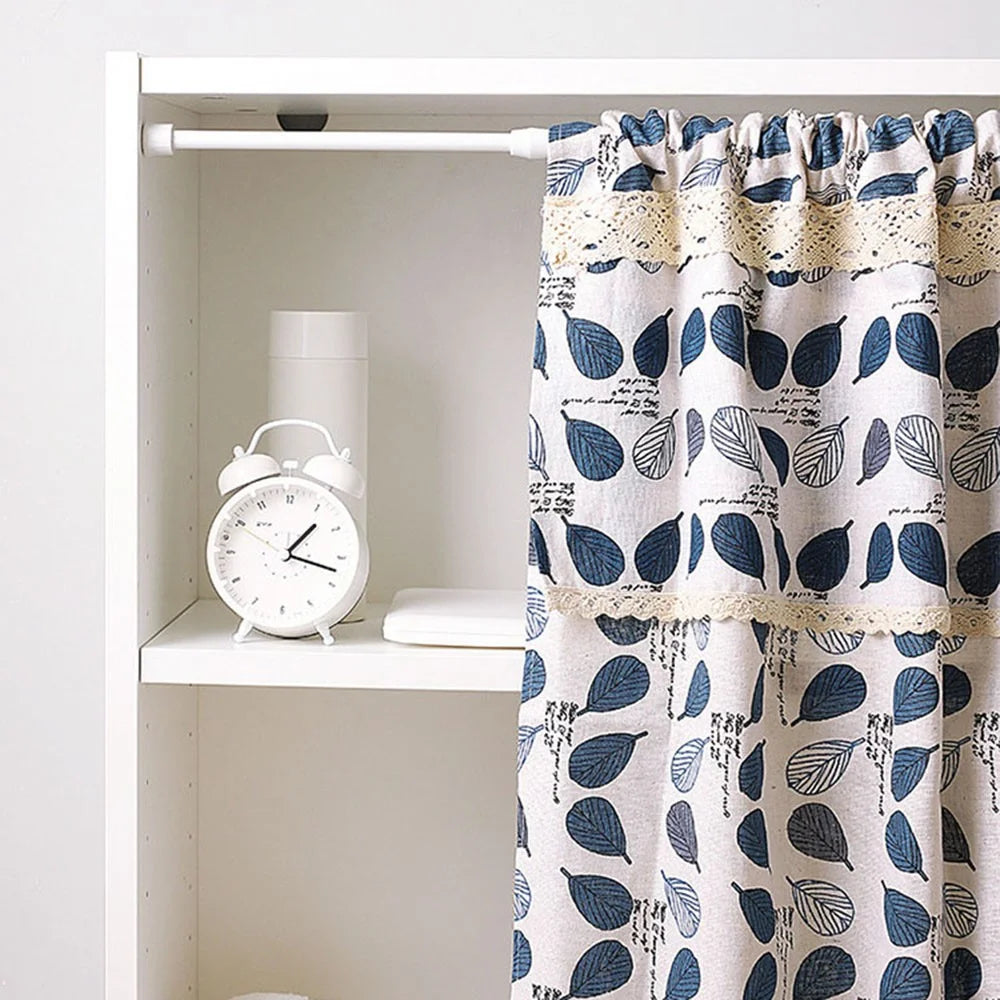 40-70CM Telescopic Tension Curtain Rod Wardrobe Clothes Hanger Rod No Drill Curtain Hanger Pole - 2