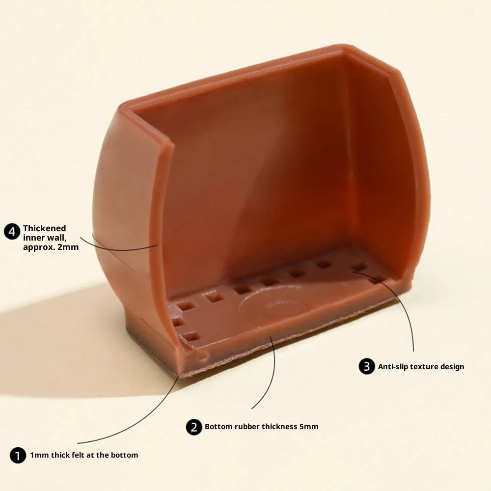 8Pcs Large Rectangular Chair Leg Caps for 25-35mm Table  /  Chair Legs Non-Slip Noise Reduction Furniture Foot Covers - Brown - 2
