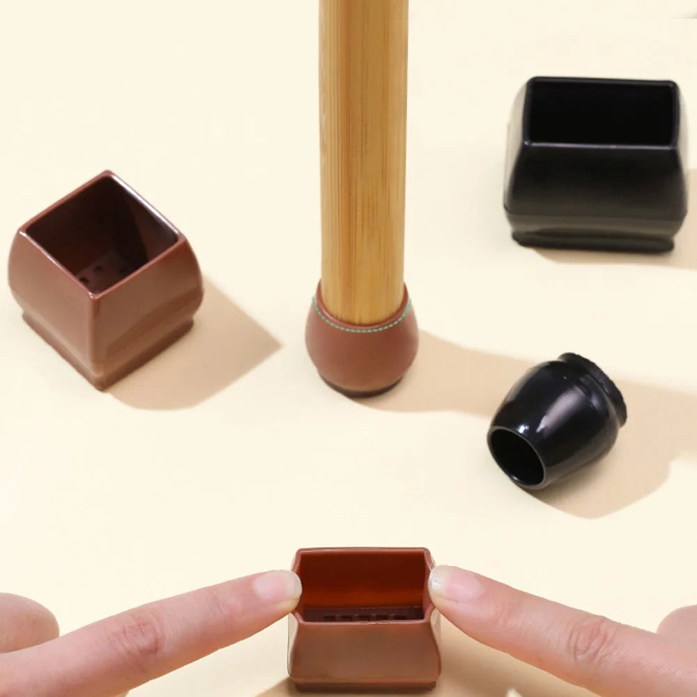 8Pcs Large Rectangular Chair Leg Caps for 25-35mm Table  /  Chair Legs Non-Slip Noise Reduction Furniture Foot Covers - Brown - 5