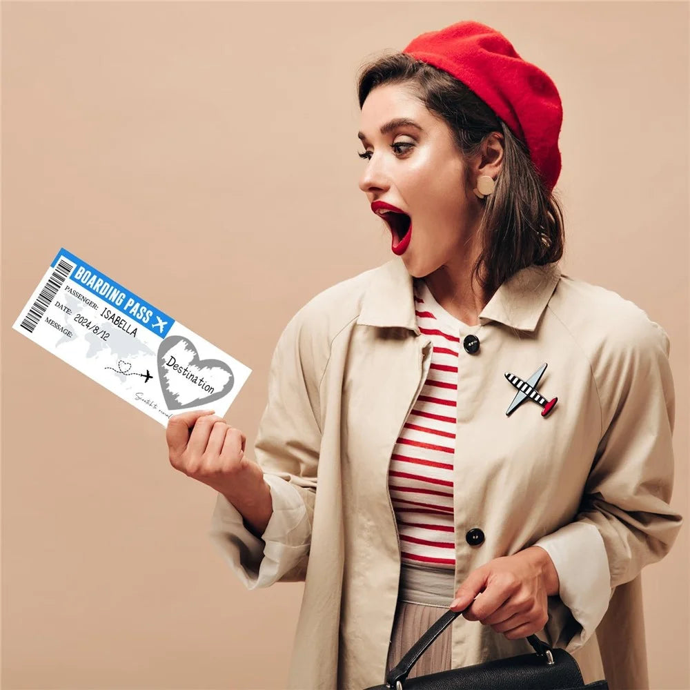 5Pcs / Set Surprise Scratch Off Boarding Pass Cards for Birthday Wedding Party DIY Game Gift - Silver - 2