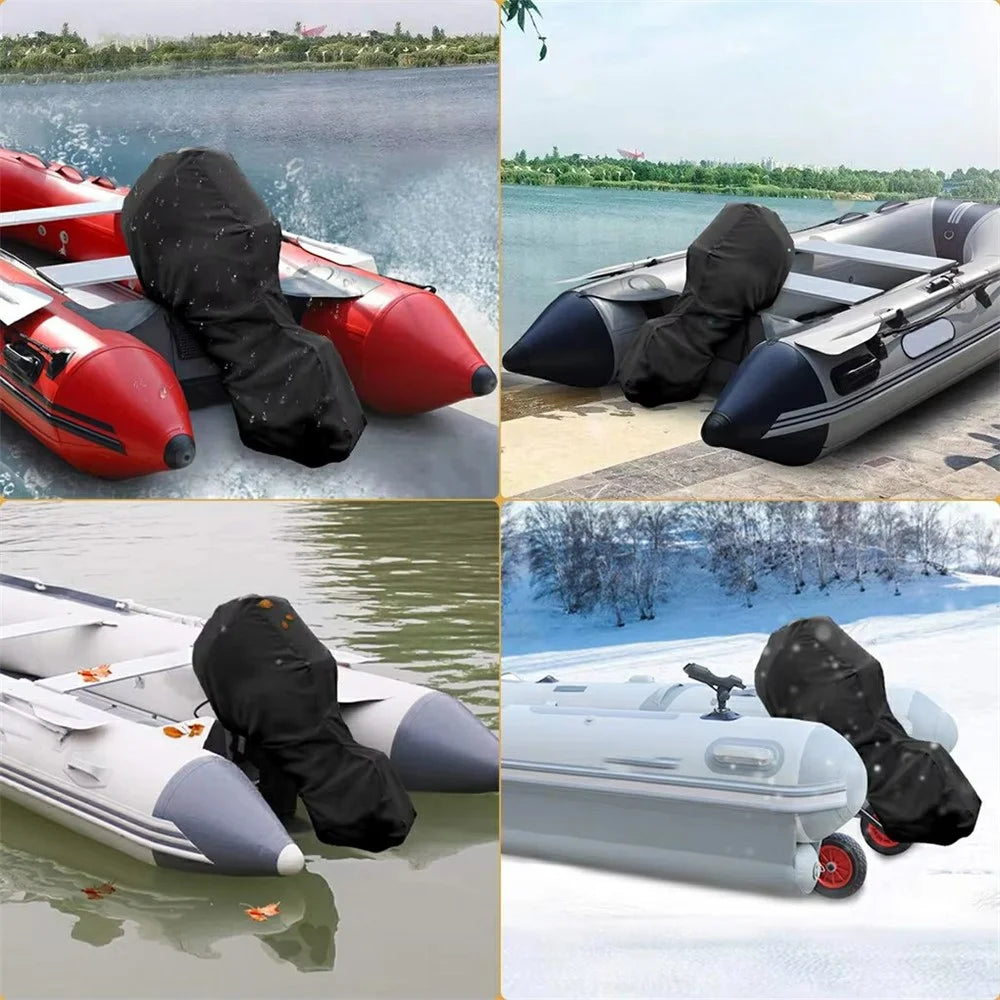420D 20-30HP Oxford Outboard Engine Cover Waterproof Dustproof Full Coverage Boat Motor Cover 165cm Circumference 137cm Height - 5