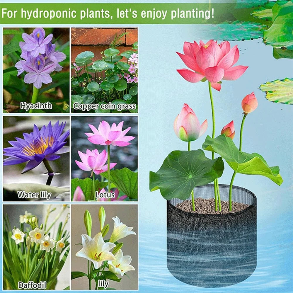 4Pcs PVC Mesh Aquatic Plant Grow Bags Reusable Planting Bags Breathable for Garden Pond - Circle - 2