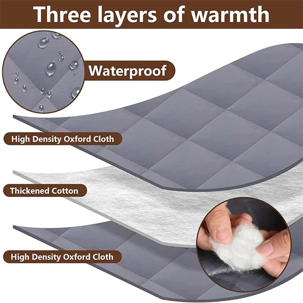 30×56 inch 3 Layer Winter Insulated Window Cover Oxford Cloth Frostproof Window Blanket with Magic Tape Cold-Proof Curtain Set - 3