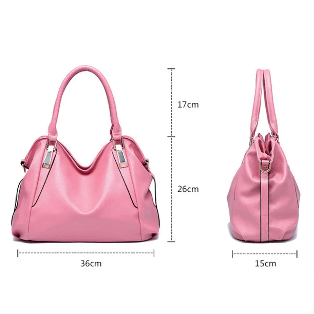 Handbag Tote for Women Shoulder Bag Large Capacity Crossbody Purse Simple Design - Pink - 3
