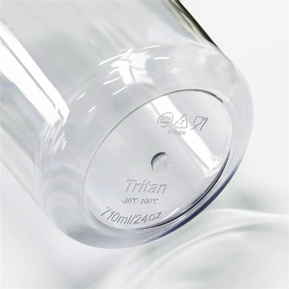 710ml Tritan Straw Tumbler For Boba Tea  /  Smoothies  /  Beer Wide Mouth Telescopic Straw (BPA Free, FDA Certified) - Baby Blue - 2