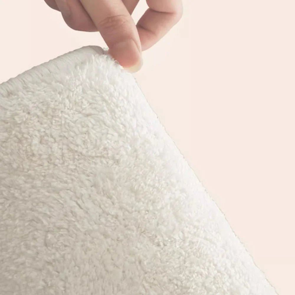 80 x 160cm Faux Cashmere Bedside Rug Soft Plush Floor Mat Bedroom Decor Anti Slip Washable - White Pink  /  Hearts - 7