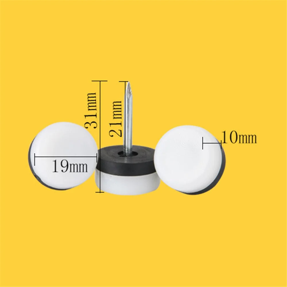 20Pcs / Set 19mm Diameter Thickened Furniture Glide Nail-on Slider Pad Floor Protector for Wooden Leg Feet of Chair Table Sofa - 7