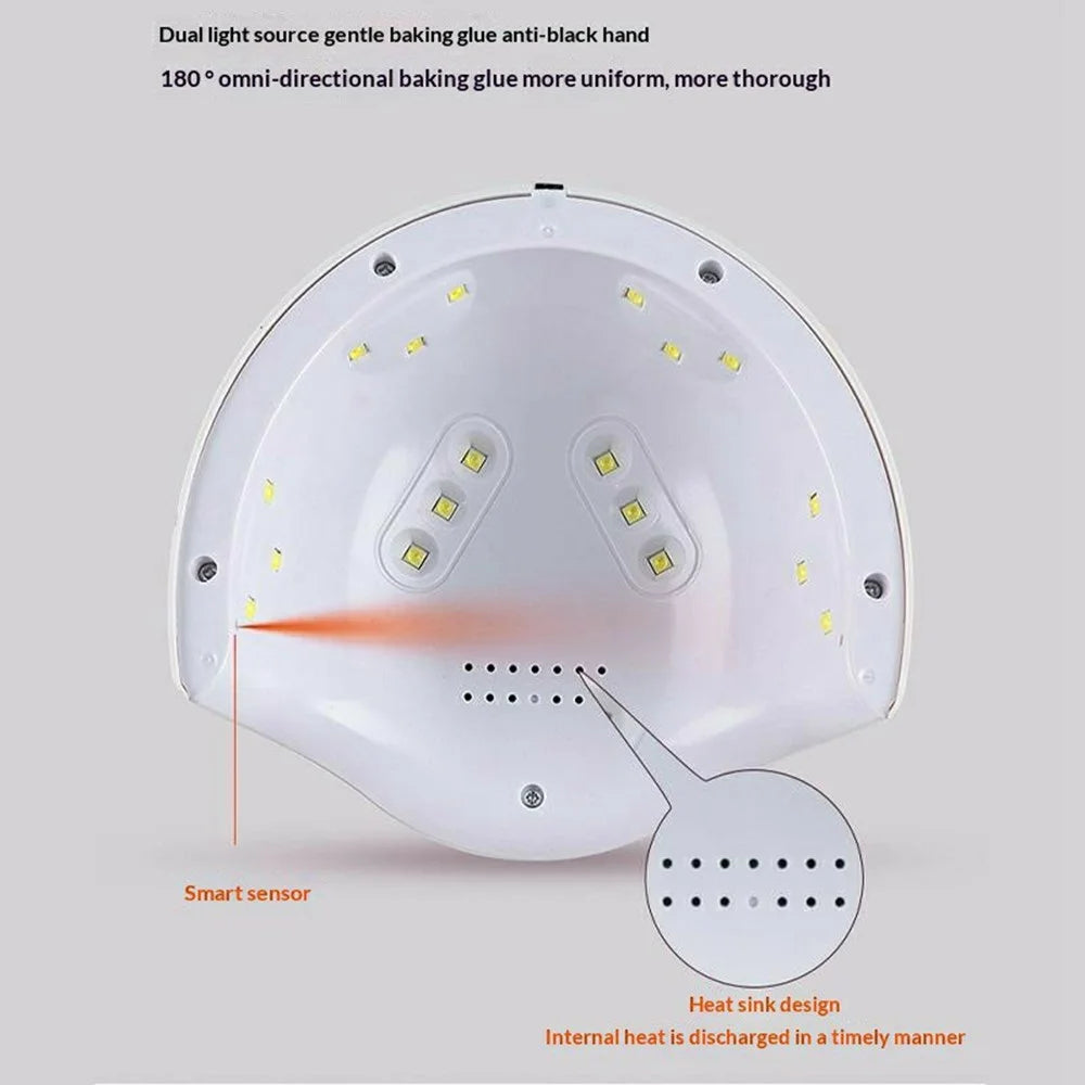 SML T13 18-LED Nail Lamp UV Curing Light Professional Dual Light Source for Nail Art  /  Gel Polish  /  Manicure - White - 2