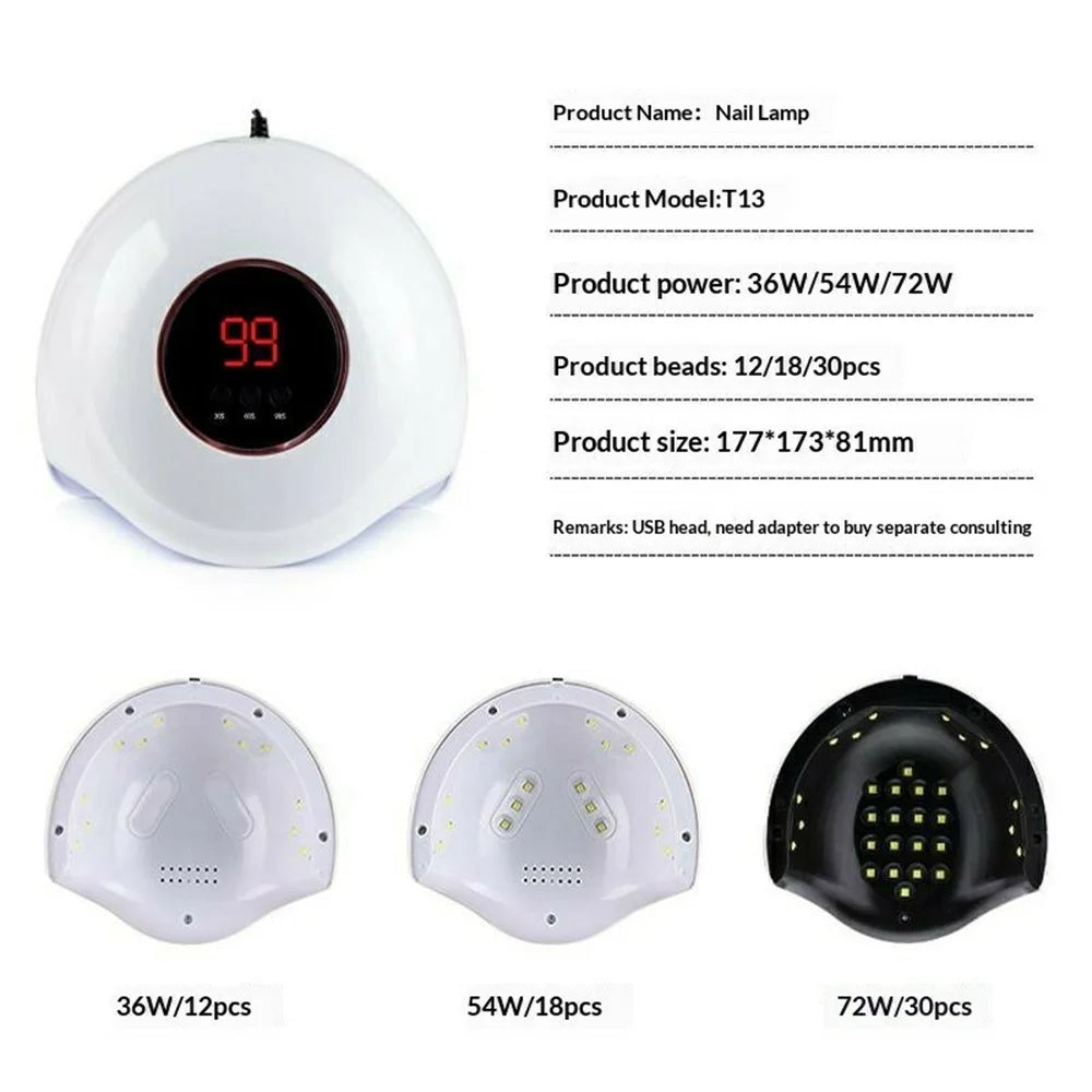 SML T13 18-LED Nail Lamp UV Curing Light Professional Dual Light Source for Nail Art  /  Gel Polish  /  Manicure - White - 4