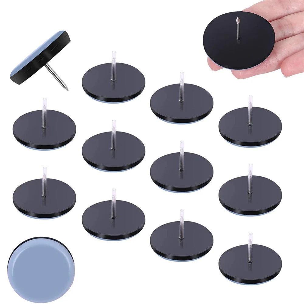 20Pcs / Set 19mm Diameter Home Sofa Chair Leg Pads Floor Protectors Nail-on Sliders Round Furniture Easy Movers - 2