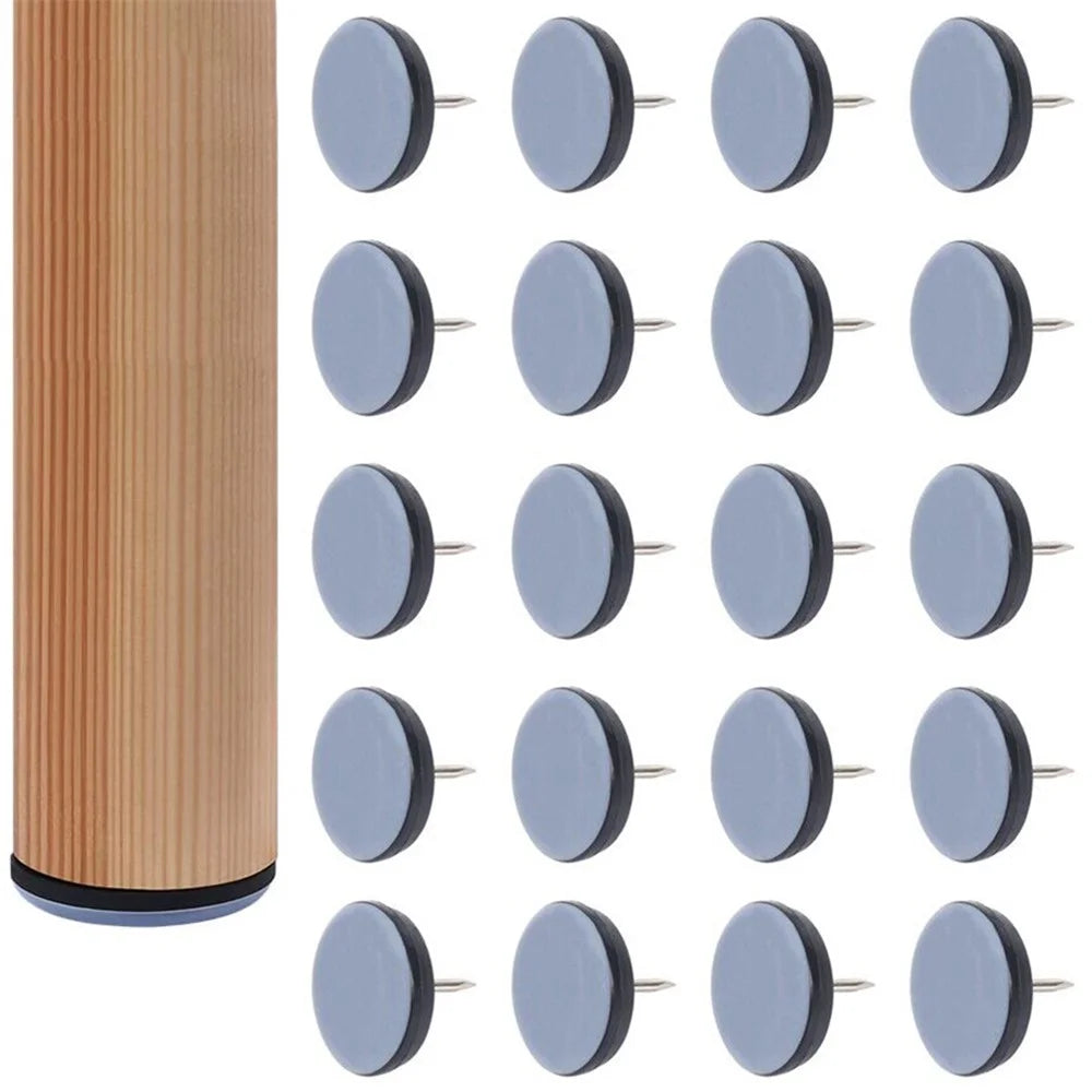 20Pcs / Set 30mm Diameter Round Furniture Sliders Nails Chair Sofa Leg Bottom Pads Nail-on Sliders Floor Protectors to Move Furniture Easily - 1