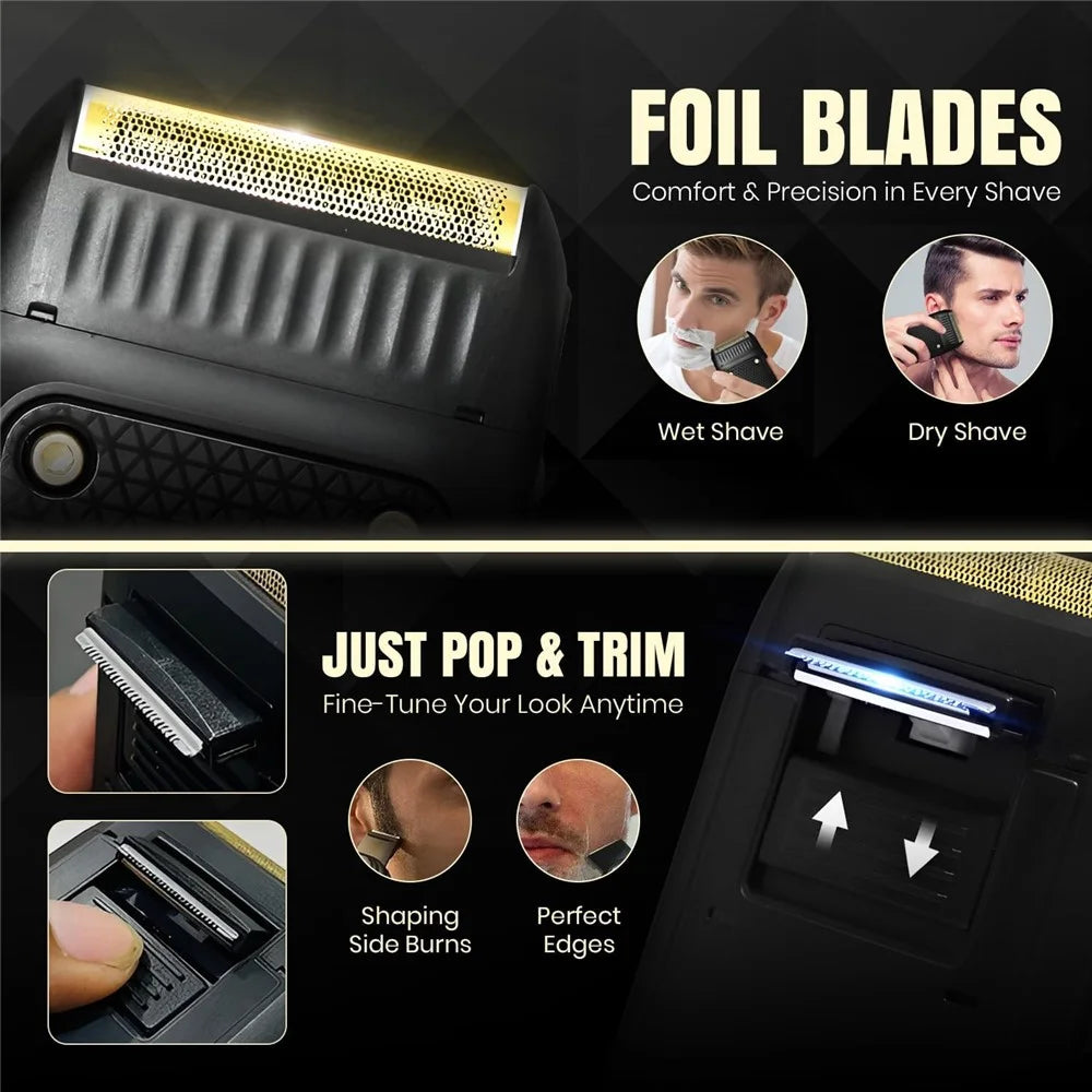 VGR V-353 Mini Electric Shaver for Men USB Rechargeable Portable Reciprocating Razor for Home Travel - Black - 3