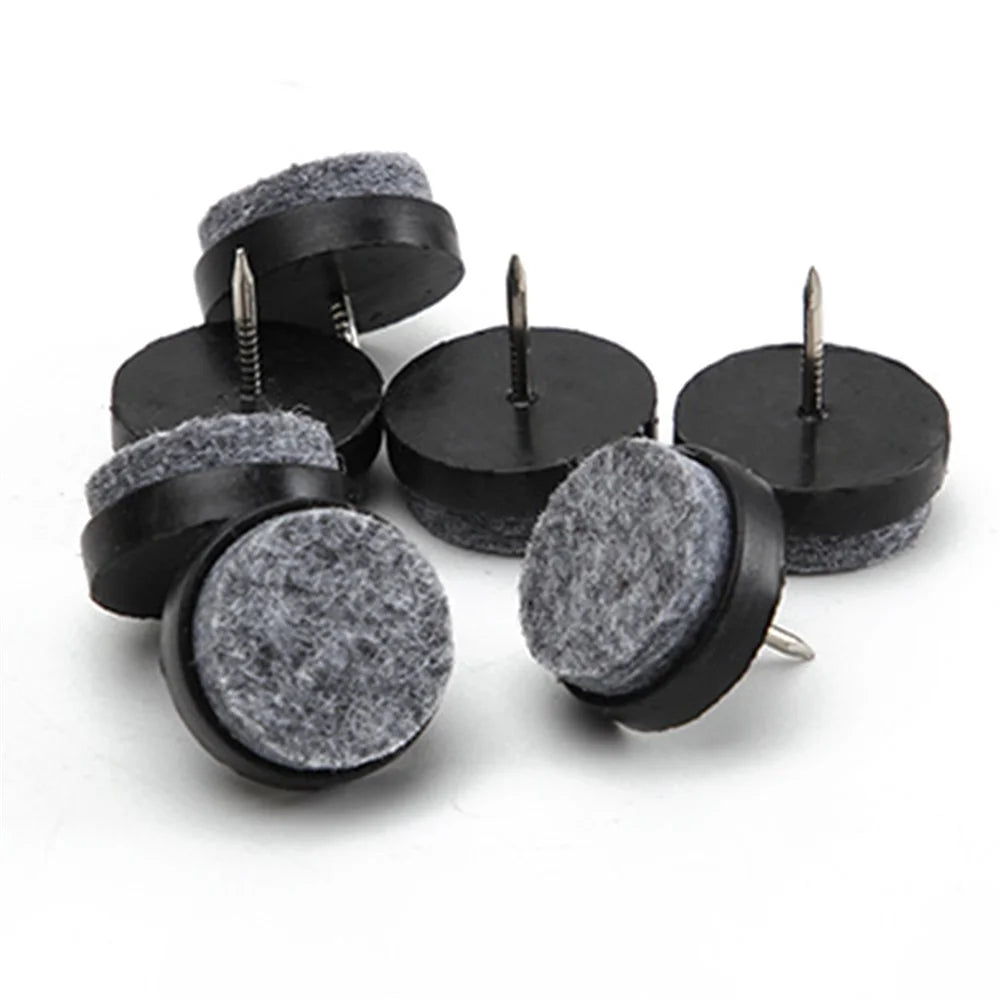10Pcs / Set 20mm Round Anti-Slip Felt Nail Pad Slider Floor Protectors Furniture Felt Pads for Chairs Tables - Black - 2