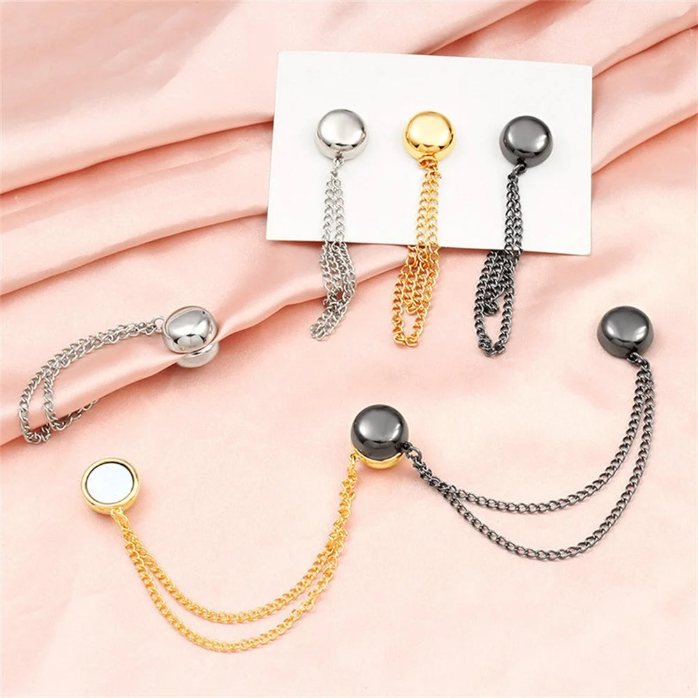 2PCS Magnetic Trouser Hem Clips Anti Drag Strong Magnet Pants Shortener No Sew Adjustable Cuffs - Silver - 7