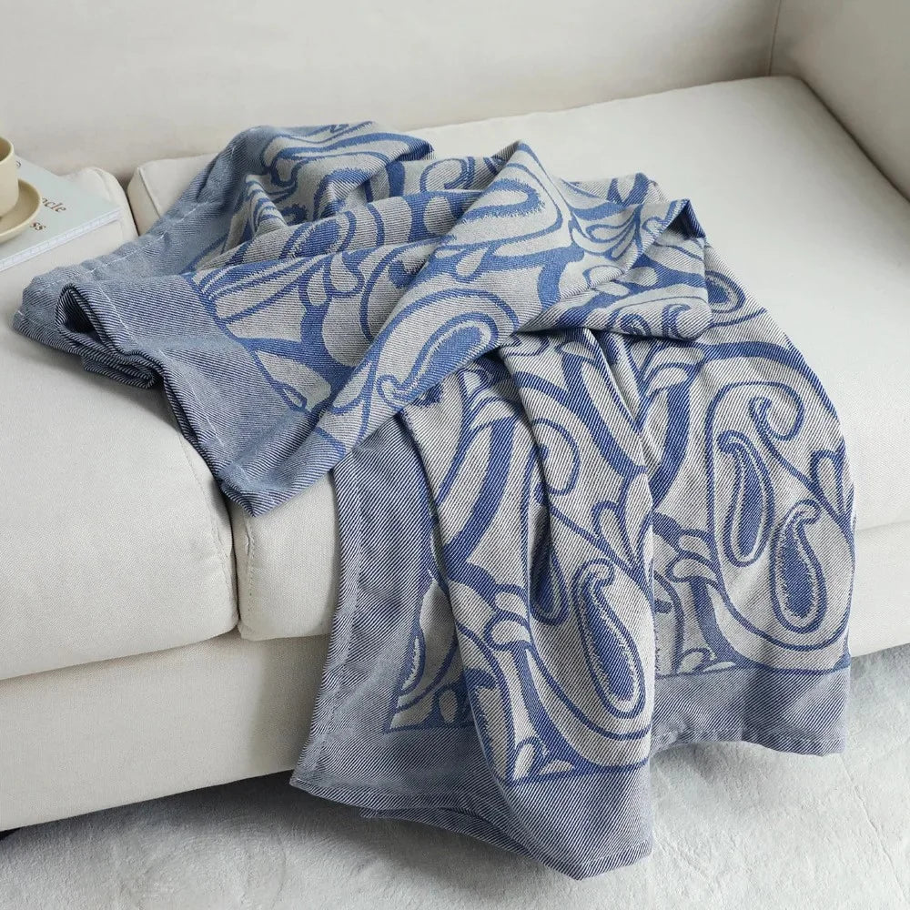 180 x 135cm Portable Office Sofa Nap Blanket Soft Polyester Throw Blanket for Car Travel - Paisley - 4