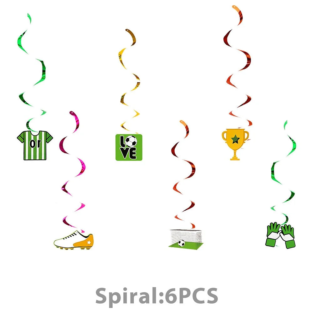 142Pcs Soccer Football Theme Party Supplies Tableware Decoration Set Banner Balloons Cake Toppers for Birthday - 2