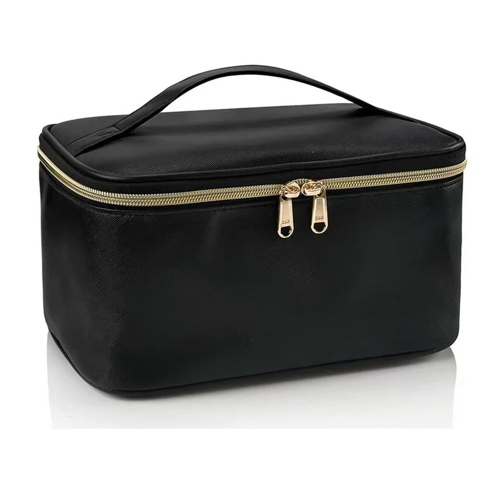 Large Capacity Makeup Bag Portable Travel Cosmetic Organizer Toiletry Bag for Women - Black - 2