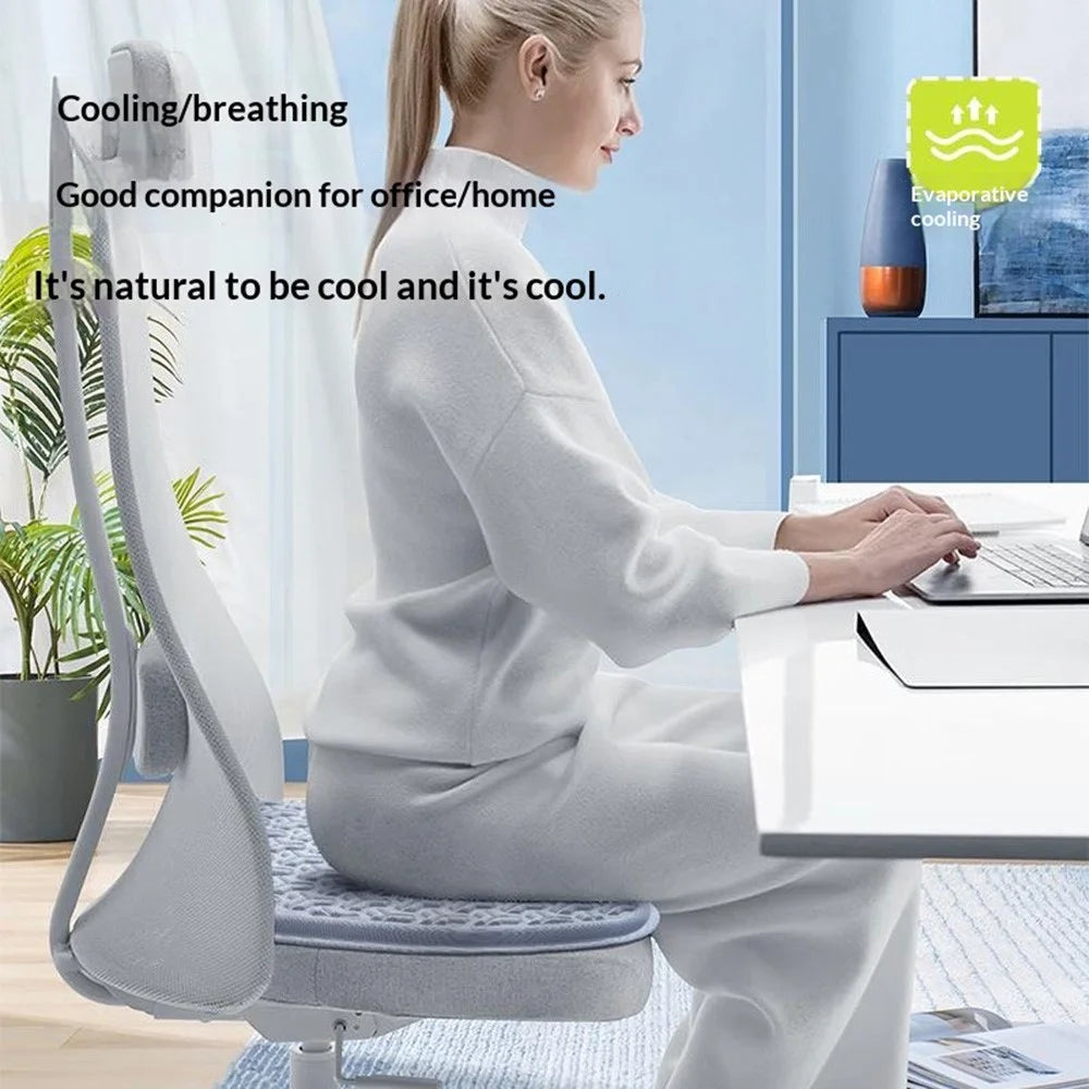 49 x 49cm Summer Seat Cushion TPE Gel Cooling Pad Breathable Chair Mat for Office Home - Blue - 2
