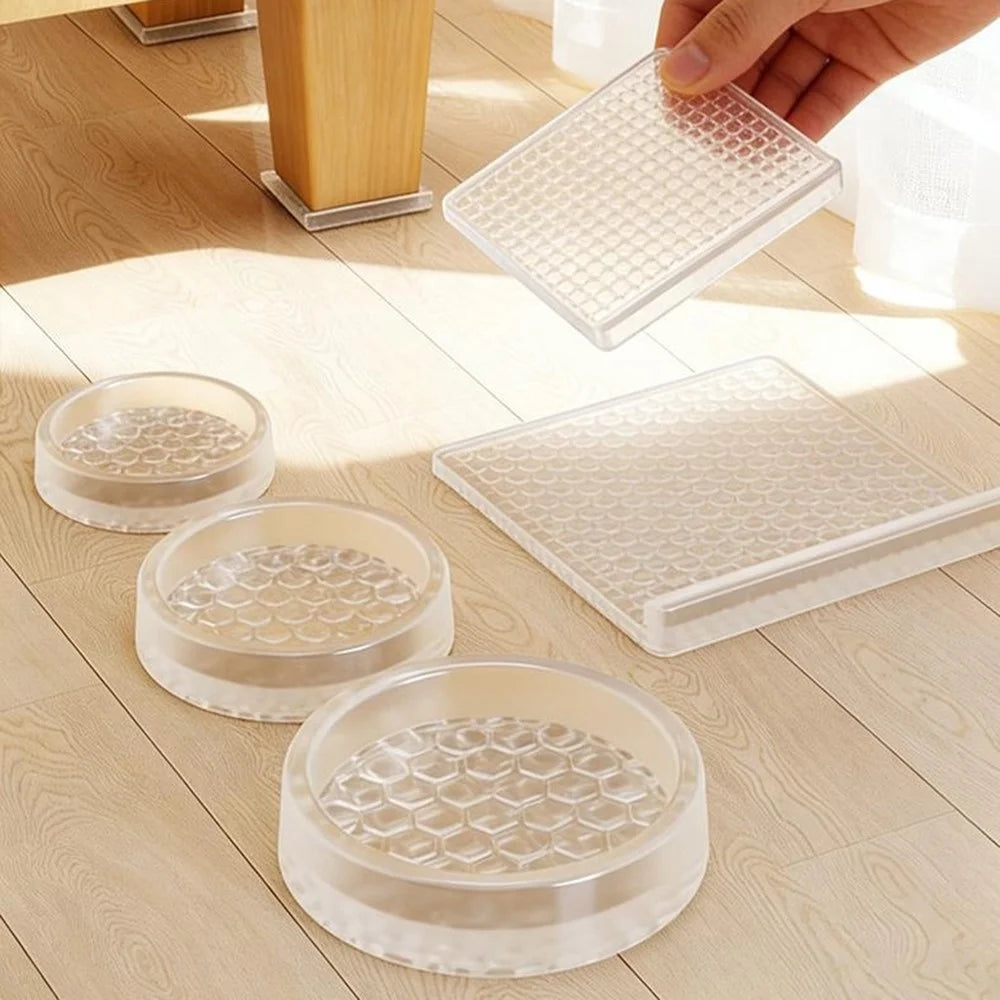 4Pcs 72.5mm Diameter Silicone Furniture Pads Round Anti-slip Noise Reduction Table Chair Sofa Leg Protectors - 3