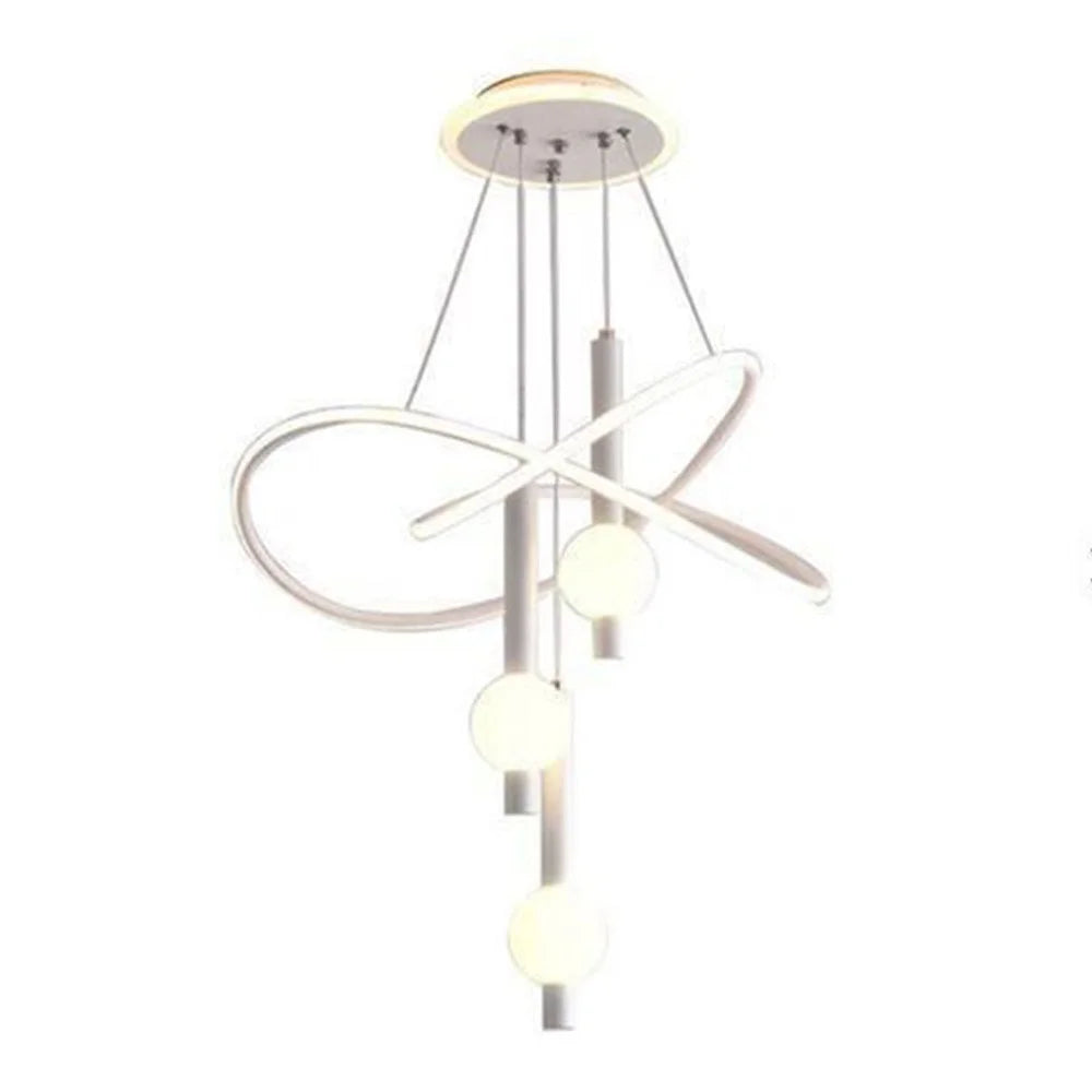 Nordic Style 3 Color Temperature LED Chandelier Pendant Light Adjustable Height for Dining Room Bedroom - White - 2