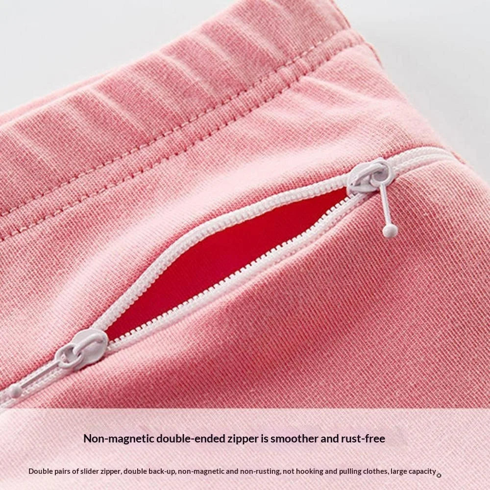 Women Cotton Safety Underwear High Waisted Non-magnetic Zipper Pocket Anti-theft Boxer Shorts - Pink  /  M - 3