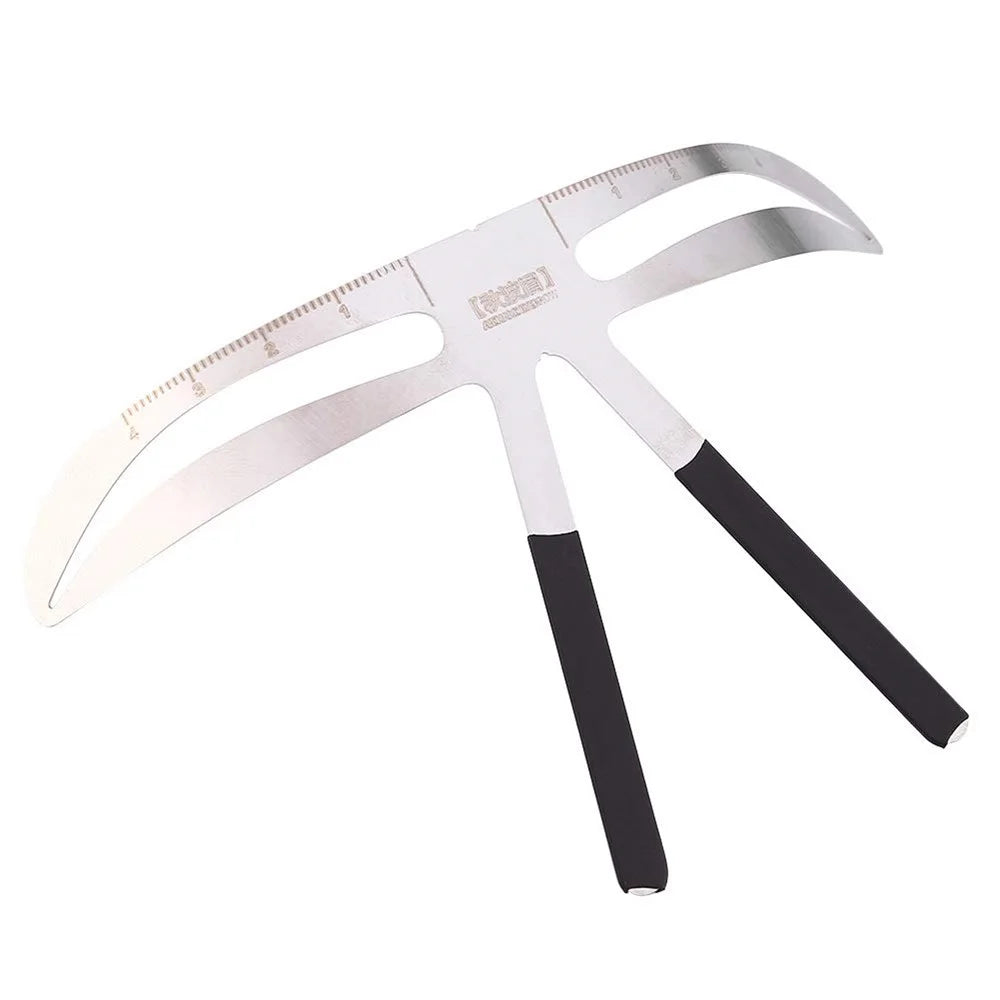Professional Eyebrow Measure & Balance Ruler 3-Point Positioning Stainless Steel Measuring Eyebrow Tool - 6