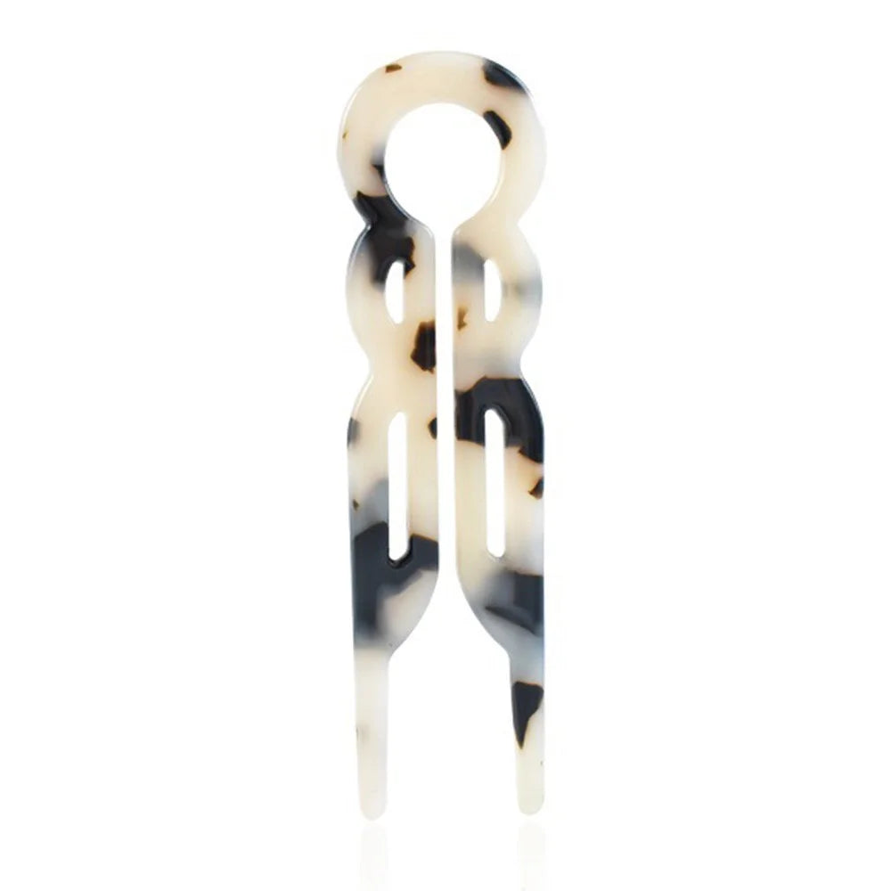 9cm U-Shaped Hair Comb Tortoiseshell Pattern Hair Pin Updo Hair Clip Hairpin for Women - 1