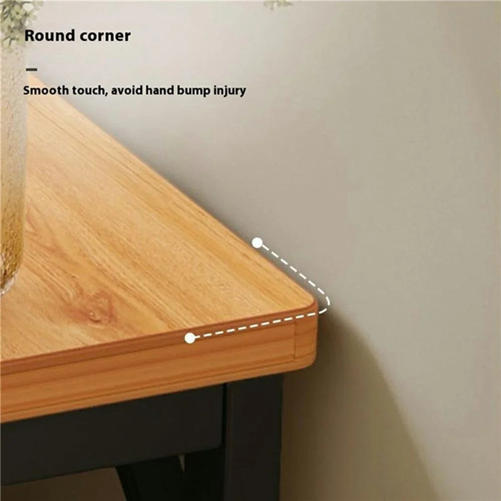 120x30x75.2cm Console Table Narrow Behind Sofa Side Table Storage Shelf for Hallway Living Bedroom - Pear Wood + Black Frame - 2