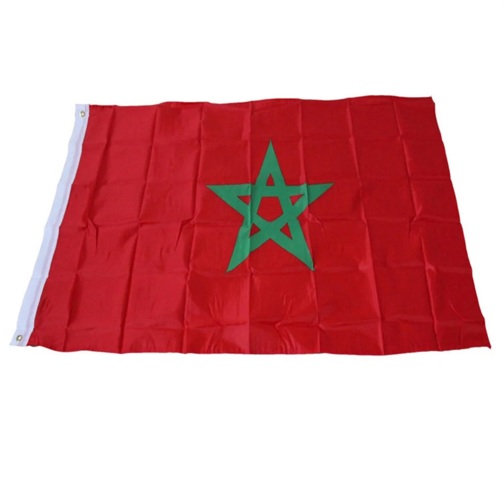 90x150cm 3x5ft Morocco Flag Polyester National Flag with Grommets for Outdoor Indoor - 1