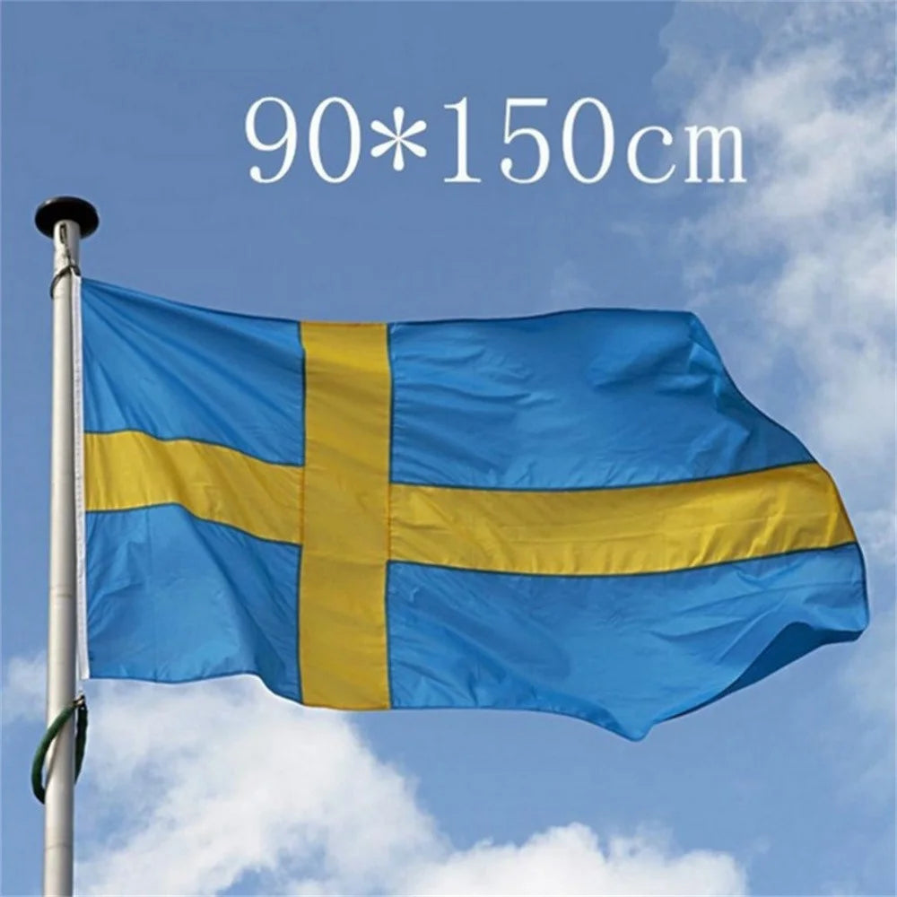 90x150cm 3x5ft Sweden Flag Polyester Swedish National Flag with Grommets for Outdoor Display - 2