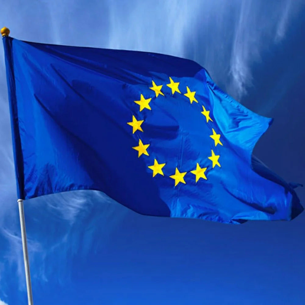 90x150cm 3x5ft European Union Flag Blue Yellow Stars Polyester EU Banner for Outdoor Indoor Display Party Decoration - 2