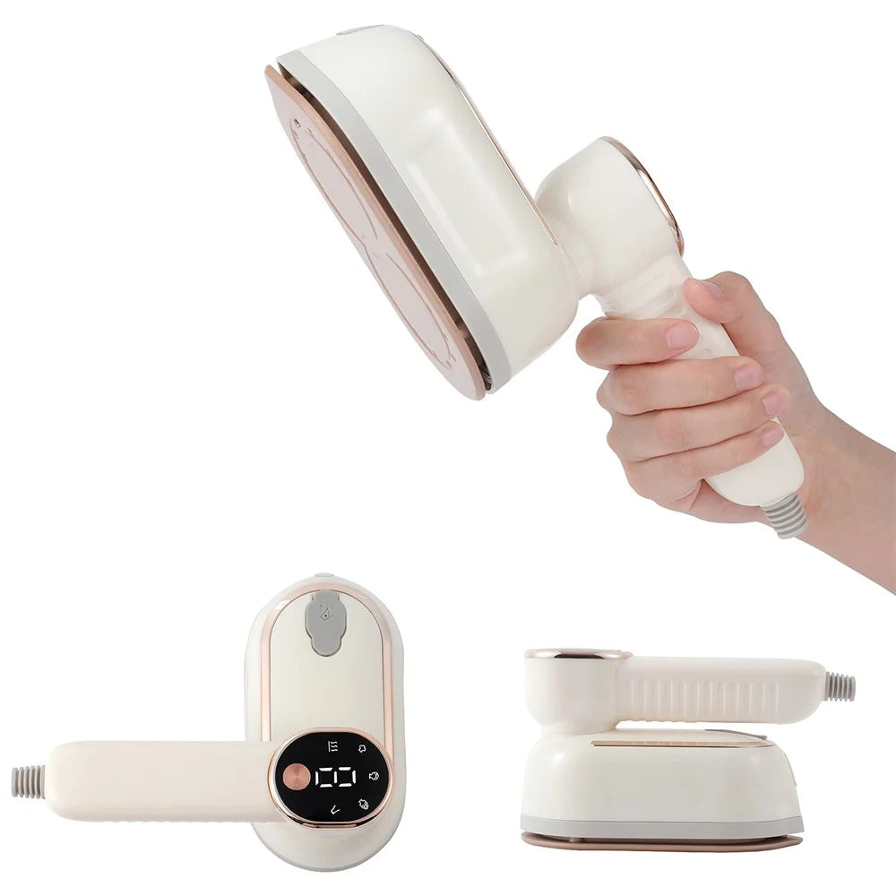 Mini Garment Steamer 2-in-1 Portable Handheld 1200W 180 Degree Rotating Handle Flat Hanging Ironing Machine Steam Iron - White - 2