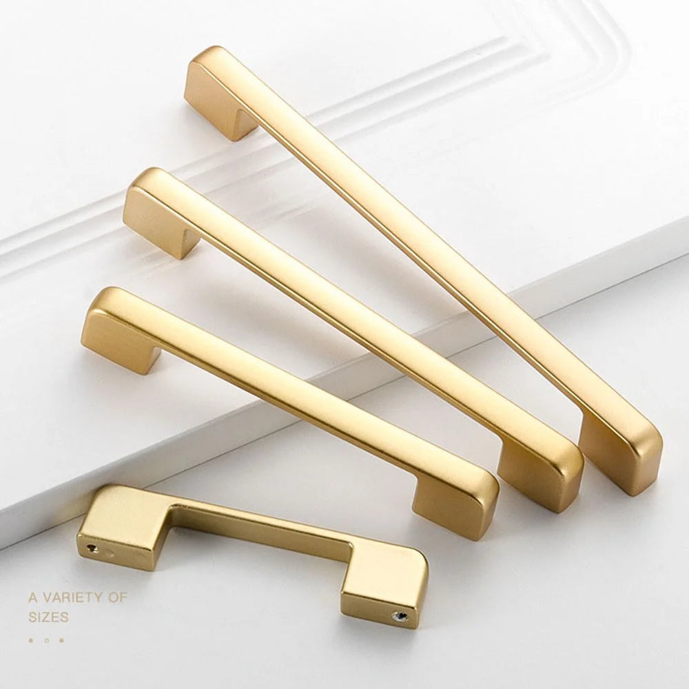 Aluminum Alloy Wardrobe Door Handle Drawer Cabinet Pull Handle Furniture Hardware, 22mm Screw - 8103-96 Gold - 6